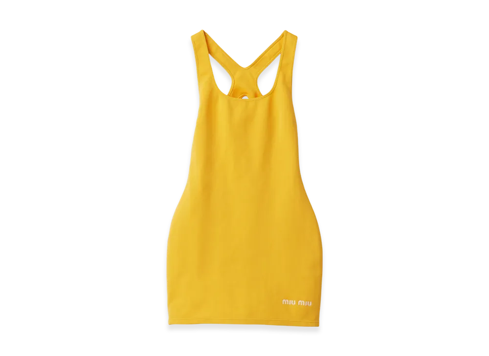 MIU MIU Technical Yarn Tank Top Dress "Yellow"