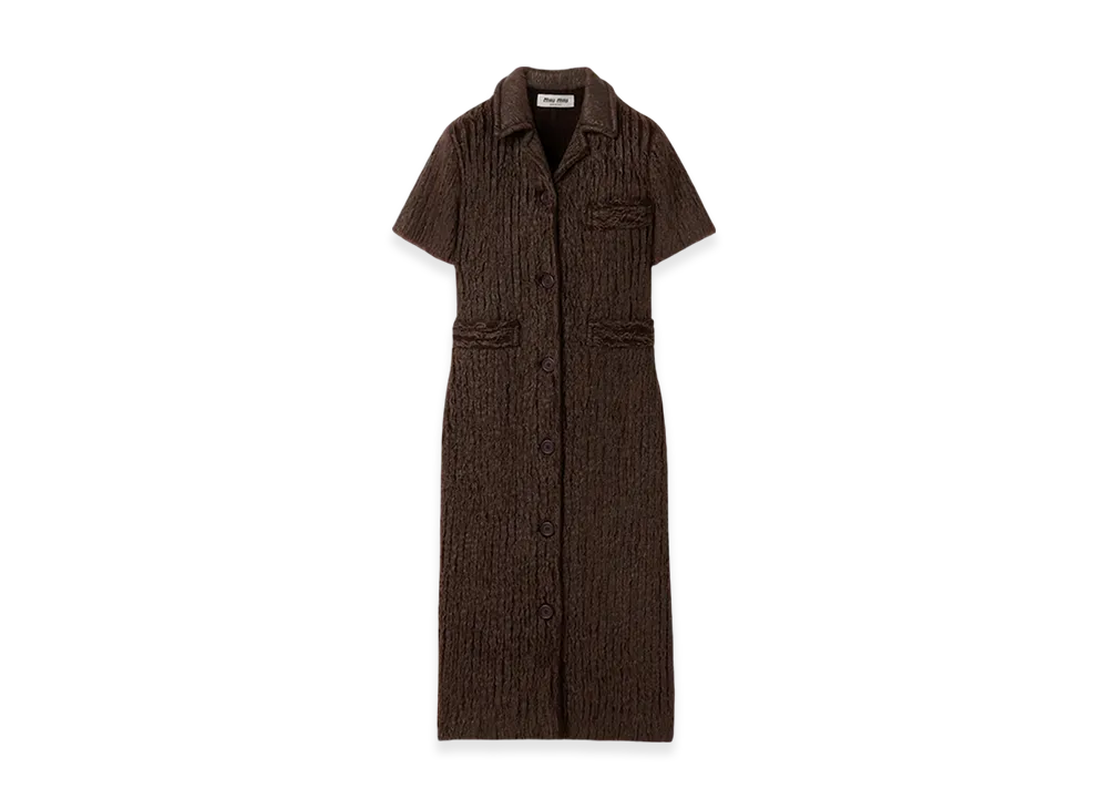 MIU MIU Women's Mohair Dress "Cocoa Brown"