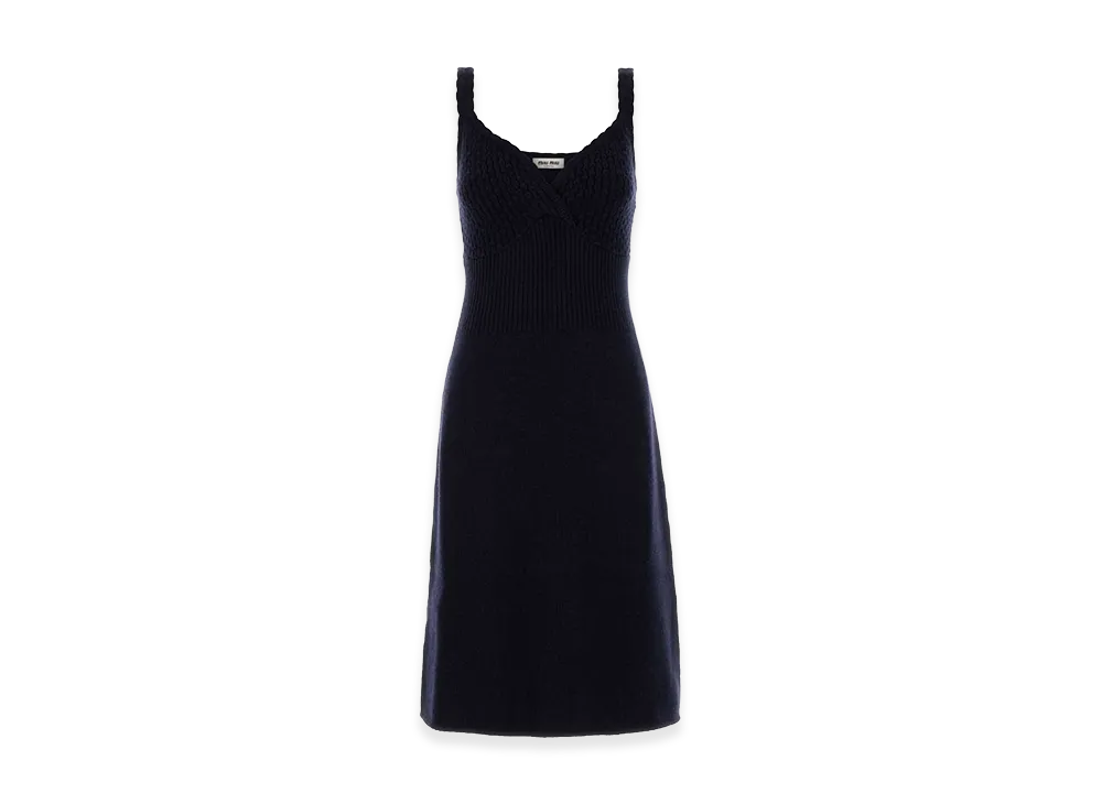 MIU MIU Women's Wool Dress "Navy Blue"