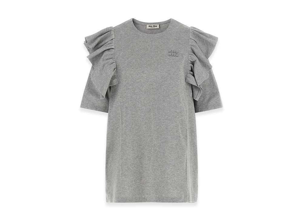 MIU MIU Women's Ruffle Dress "Gray"
