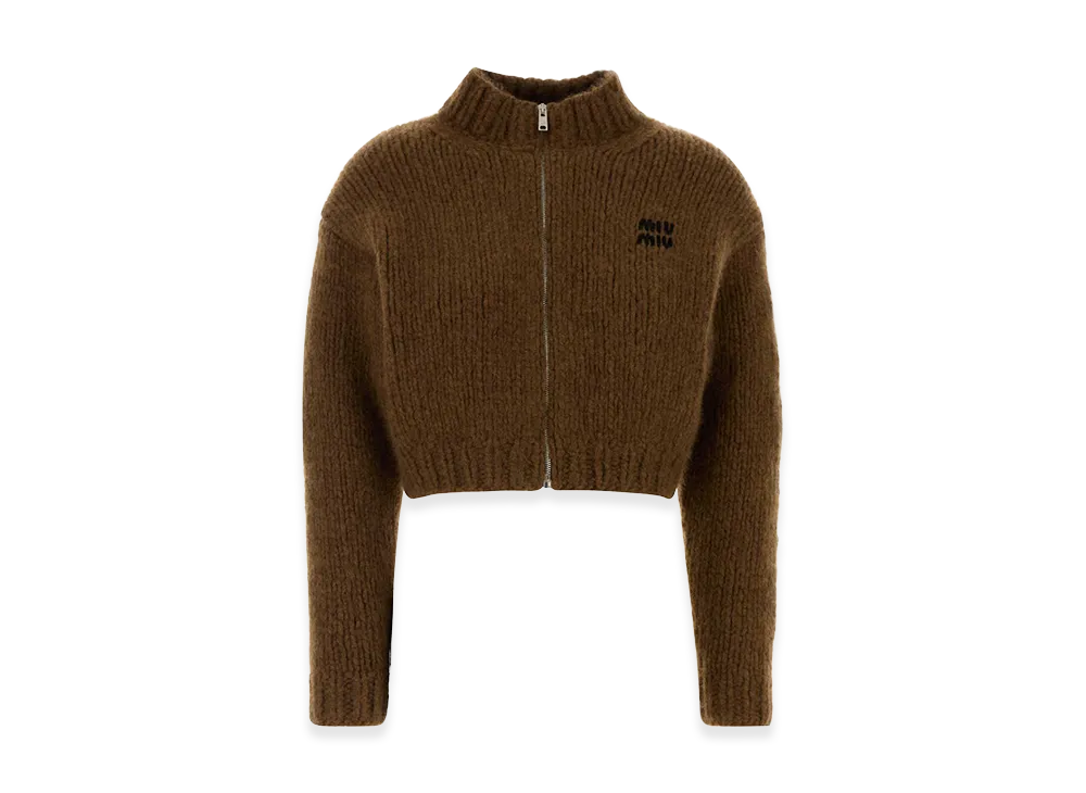 MIU MIU Women's Cashmere Cardigan "Brown"
