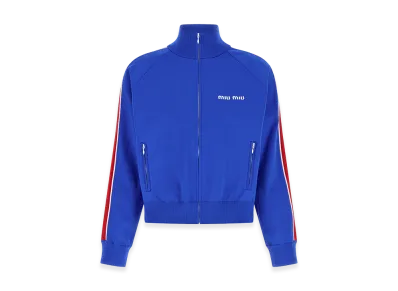 MIU MIU Women's Nylon Blend Sweatshirt "Blue"