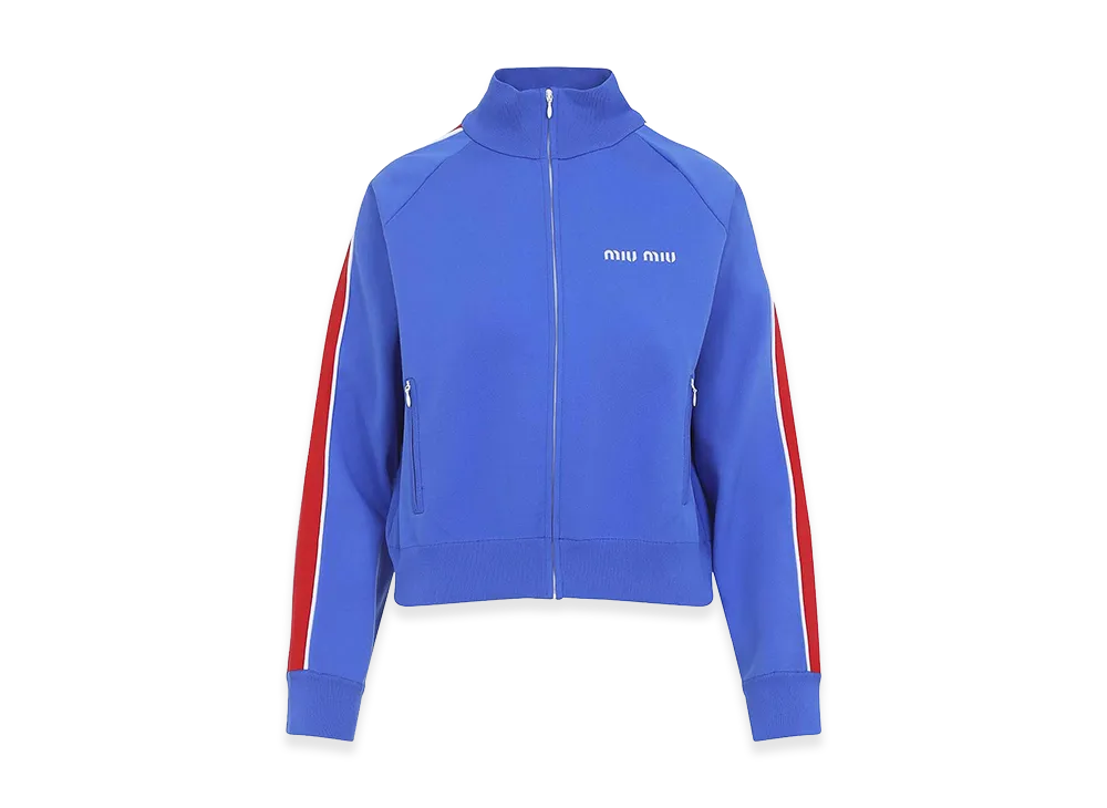 MIU MIU Women's Logo Embroidery Sweatshirt "Blue"