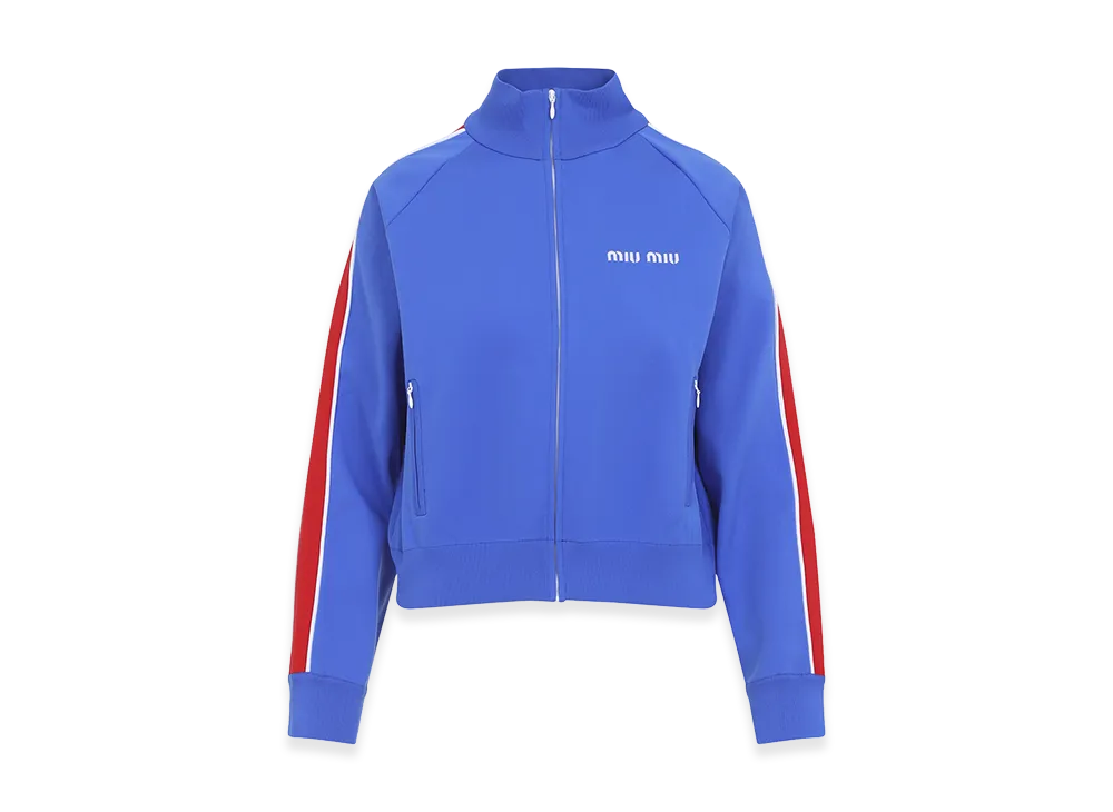 MIU MIU Women's Logo Embroidery Sweatshirt "Blue"
