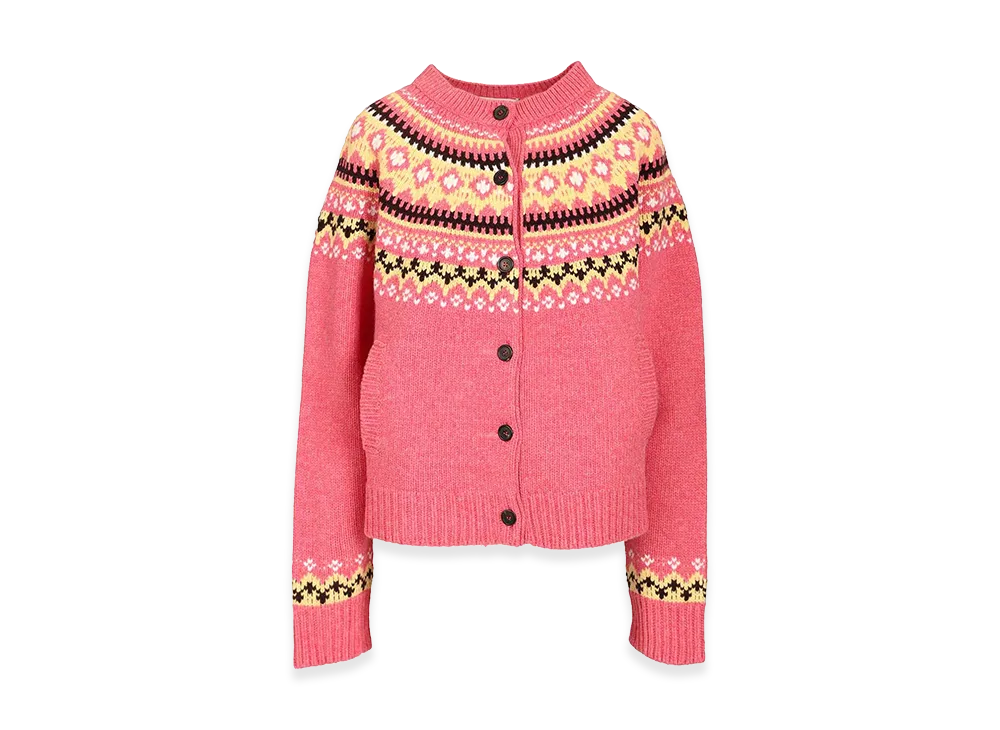 MIU MIU Women's Dark Wool Oversize Cardigan "Rose/Pink"