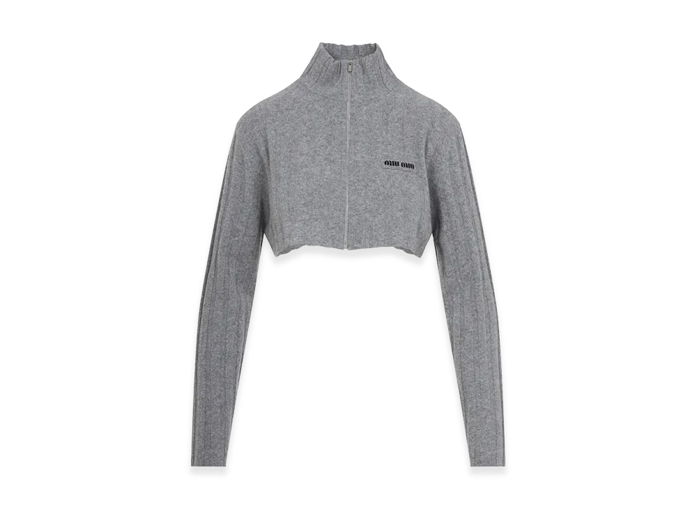 MIU MIU Women's Cropped Cardigan "Gray"
