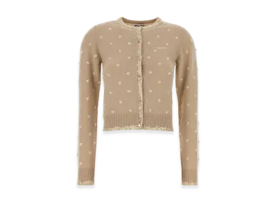 MIU MIU Women's Cashmere Cardigan "Beige"