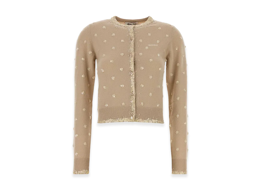 MIU MIU Women's Skin Cashmere Cardigan "Multicolor/Pink"