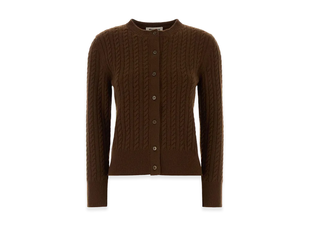 MIU MIU Women's Cashmere Cardigan "Brown"