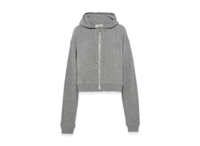 MIU MIU Women's Wool Cashmere Hoodie "Camel Brown"