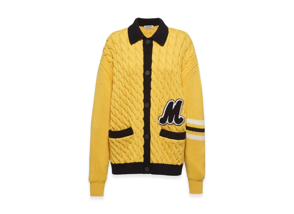 MIU MIU Women's Wool Cardigan "Maize Yellow"