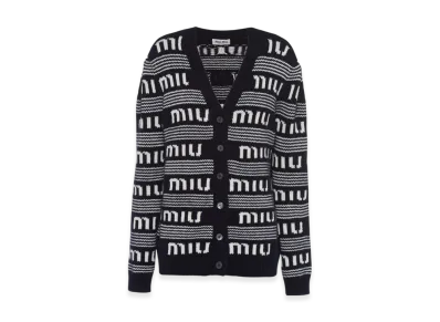MIU MIU Women's Cashmere Cardigan "Blue/White"