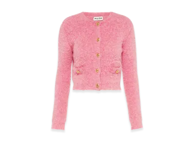 MIU MIU Women's Boucle Cardigan "Pink"