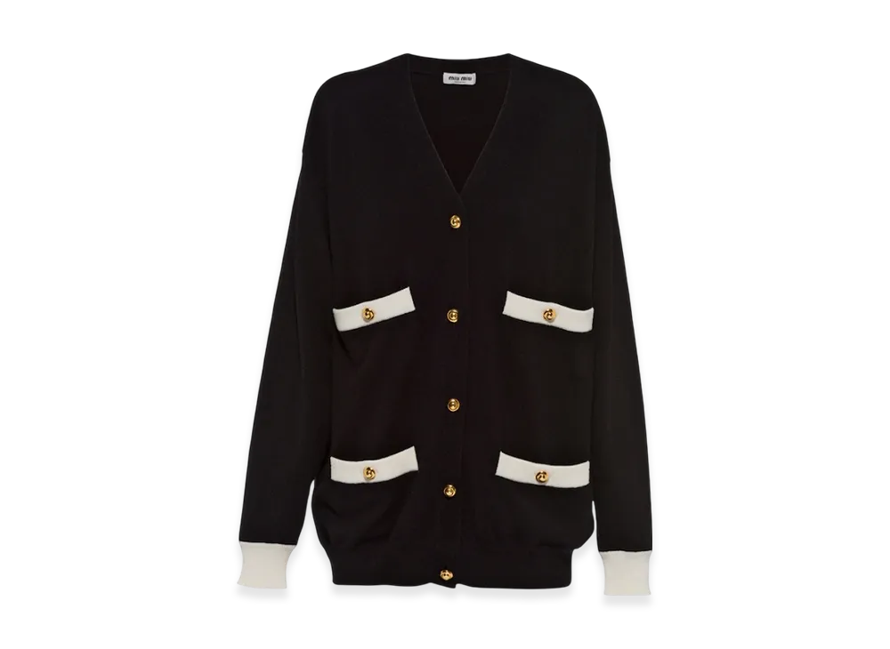 MIU MIU Women's Cashmere Cardigan "Black"