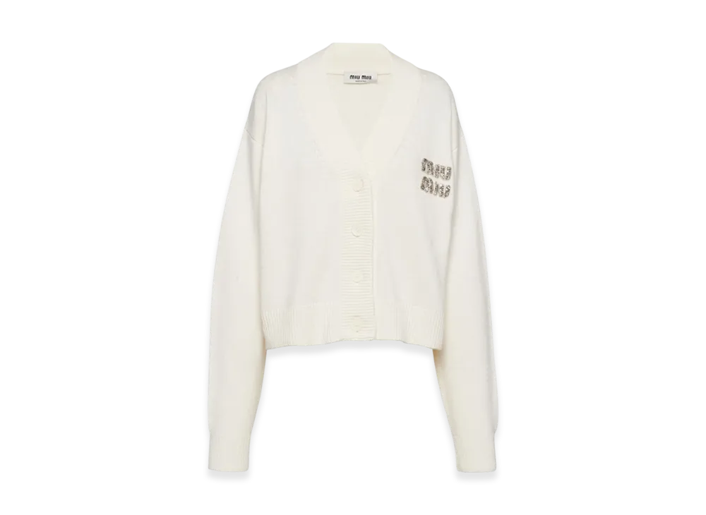 MIU MIU Women's Cashmere Cardigan "White"