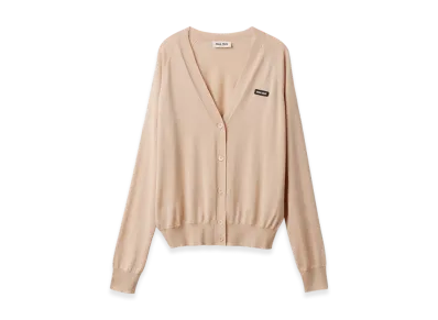 MIU MIU Cashmere and Silk Cardigan "Albino White"