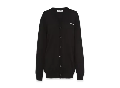 MIU MIU Women's Wool Knit Cardigan "Black"