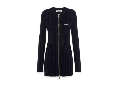 MIU MIU Women's Cotton Knit Cardigan "Blue"