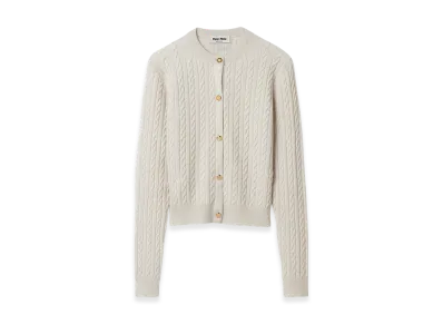 MIU MIU Cashmere Cardigan "Chalk White"