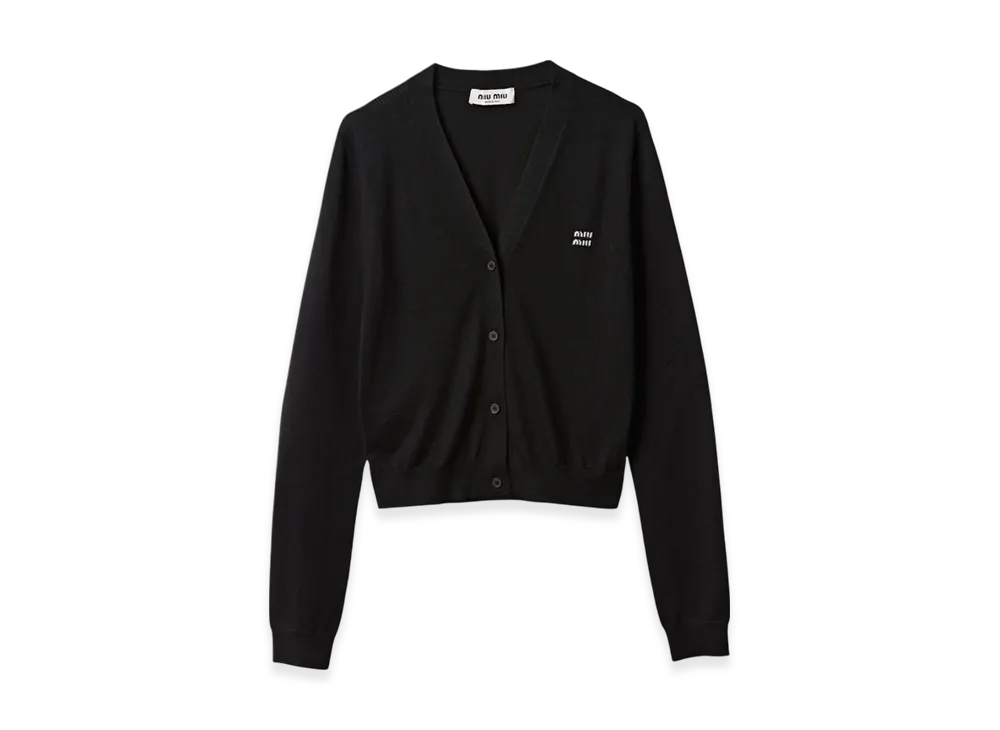 MIU MIU Women's Cashmere and Silk Cardigan "Black"