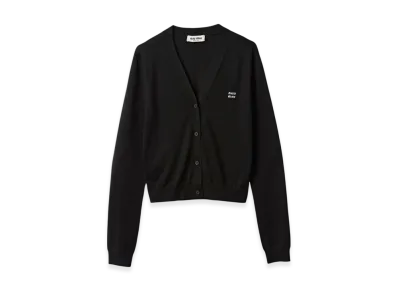 MIU MIU Women's Cashmere and Silk Cardigan "Black"