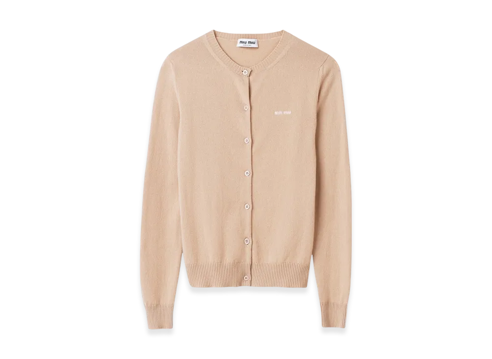 MIU MIU Women's Cashmere Knit Cardigan "Slate Grey"