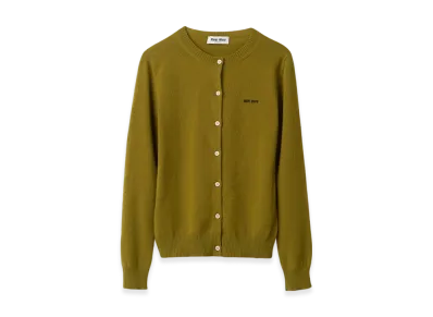 MIU MIU Women's Cashmere Knit Cardigan "Fern Green"