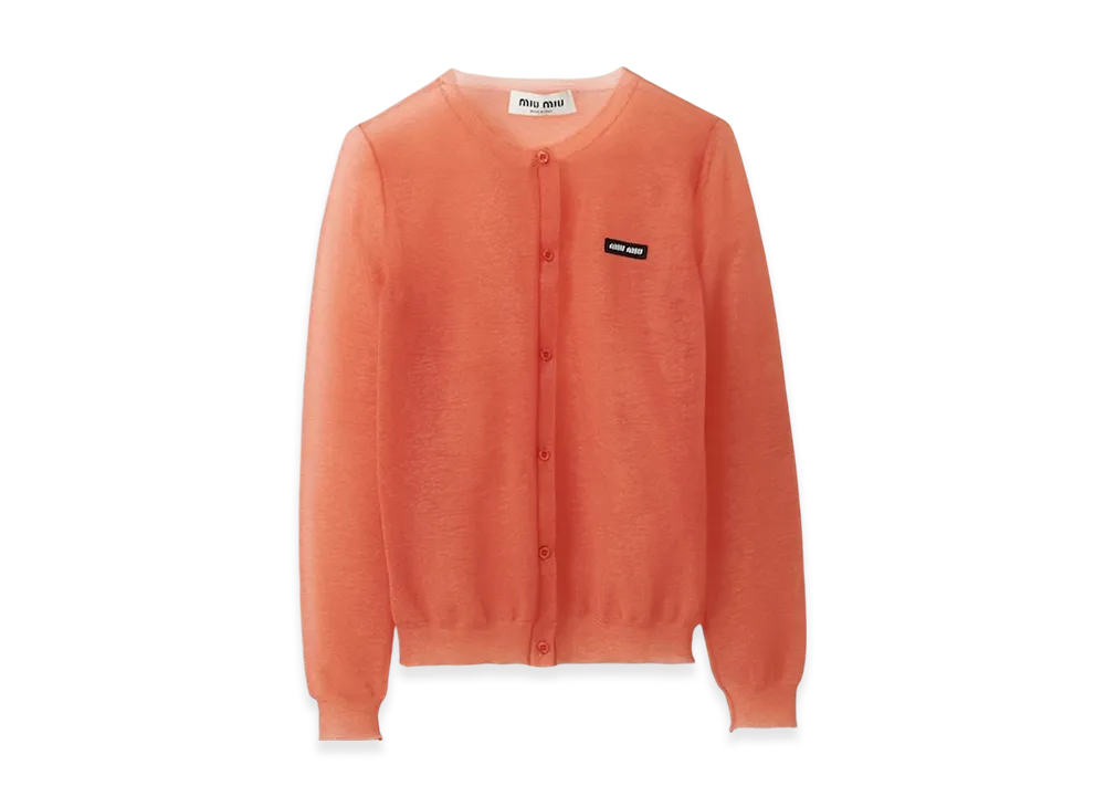 MIU MIU Women's Nylon Cardigan "Peach"