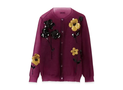 MIU MIU Women's Nylon Cardigan "Mauve"