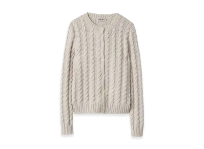 MIU MIU Cashmere Knit Cardigan "Chalk White"