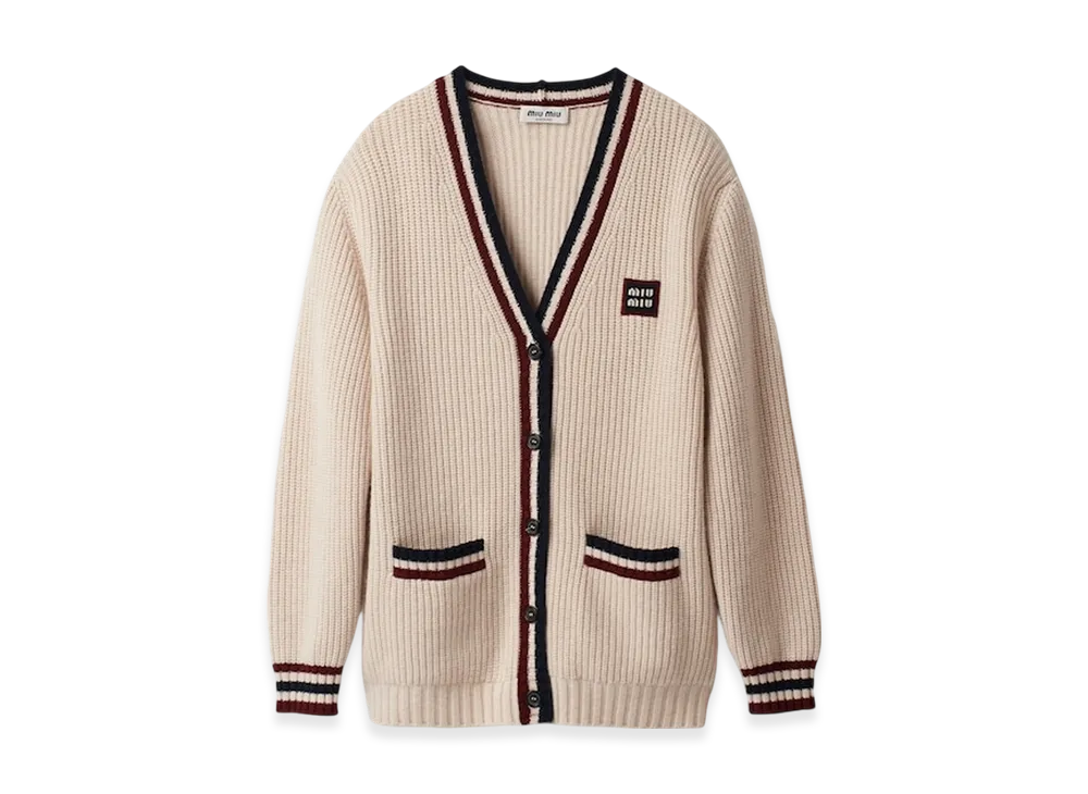 MIU MIU Women's Cashmere Knit Cardigan "Natural"