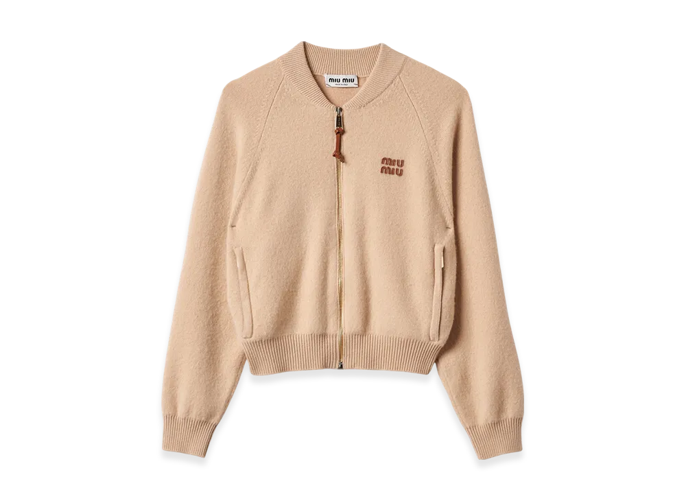 MIU MIU Cashmere Knit Cardigan "Albino White"