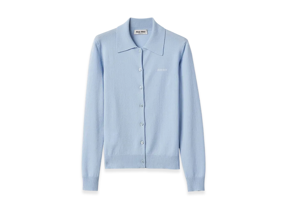 MIU MIU Women's Cashmere Knit Cardigan "Albino White"