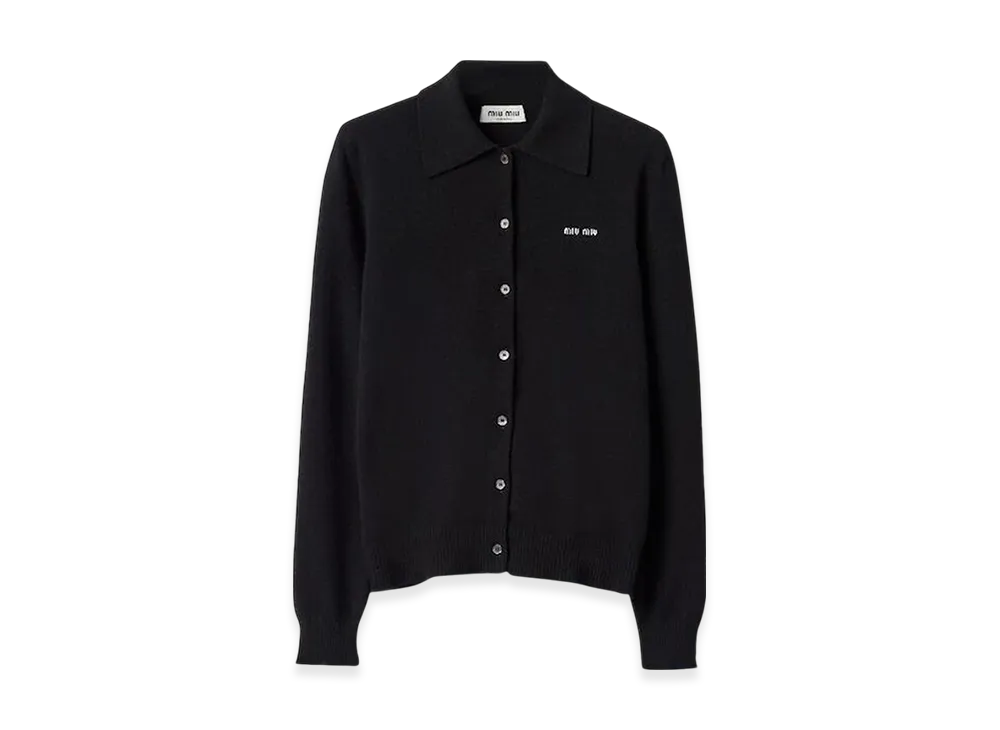 MIU MIU Women's Cashmere Knit Cardigan "Black"