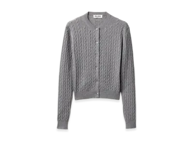 MIU MIU Women's Cashmere Knit Cardigan "Steel Grey"