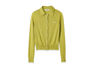 MIU MIU Women's Silk Cashmere Cardigan "Pistachio"