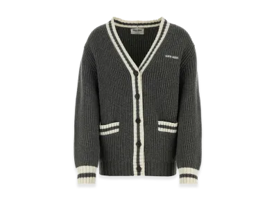 MIU MIU Women's Cashmere Blend Oversize Cardigan "Gray"