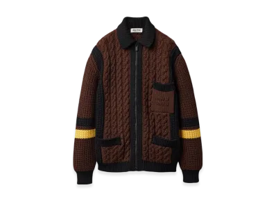 MIU MIU Women's Wool Cardigan "Cocoa Brown"