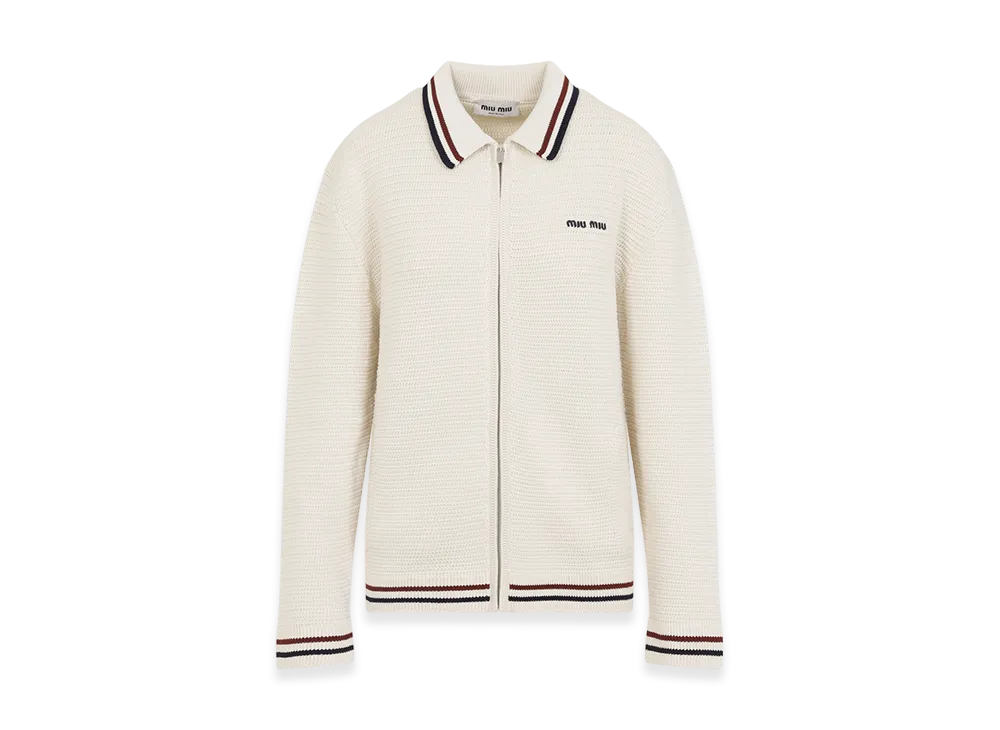 MIU MIU Women's Cotton Cardigan "Beige"