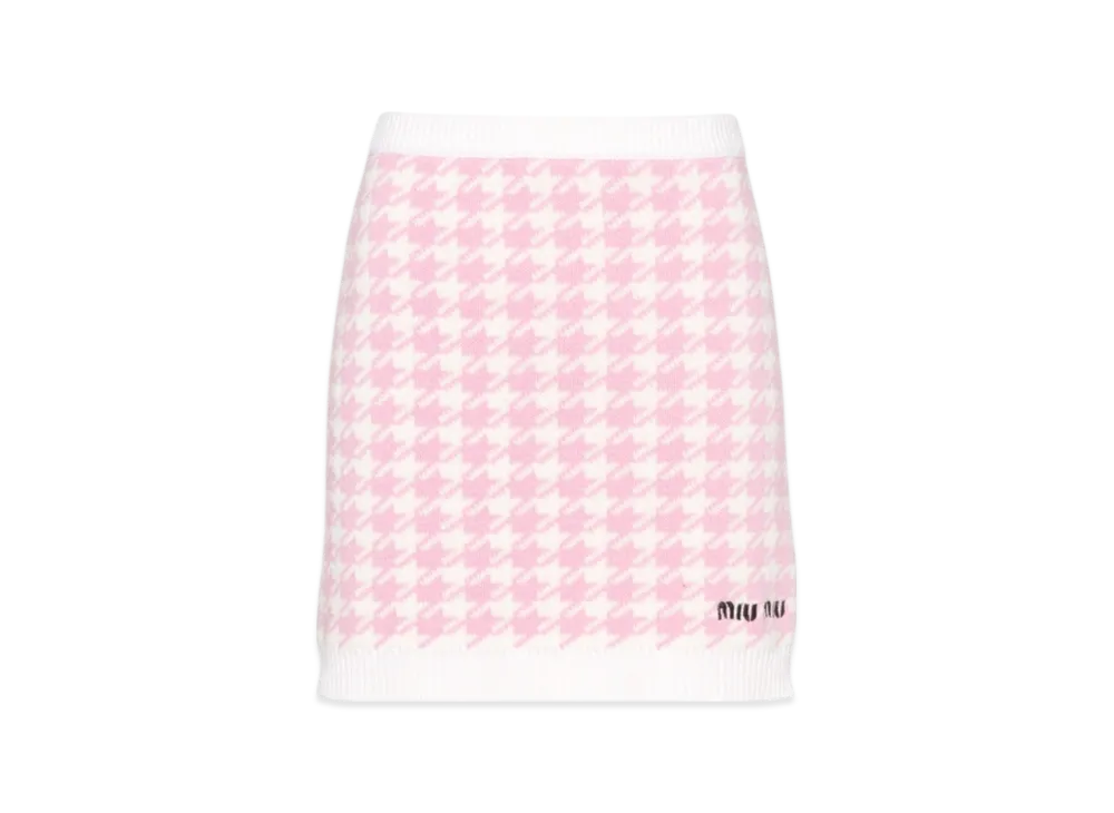 MIU MIU Women's Cashmere Skirt "White/Pink"