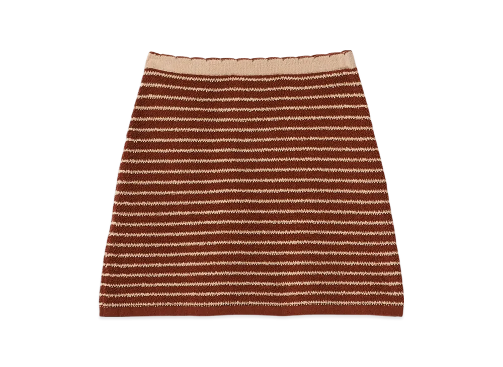 MIU MIU Cotton Boucle Mini Skirt "Tobacco"
