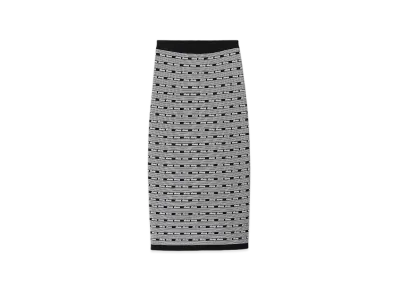 MIU MIU Women's Viscose Skirt "Black/White"