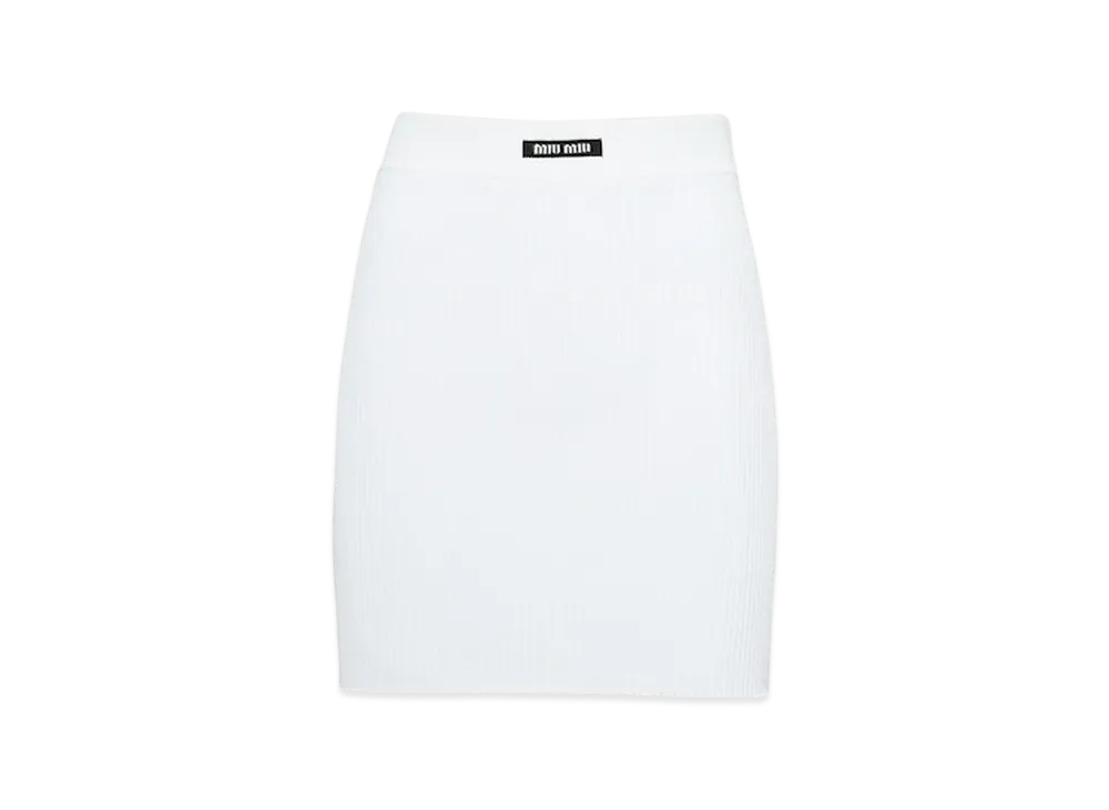 MIU MIU Women's Viscose Miniskirt "White"