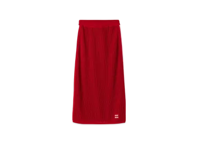 MIU MIU Women's Cotton Skirt "Red/White"