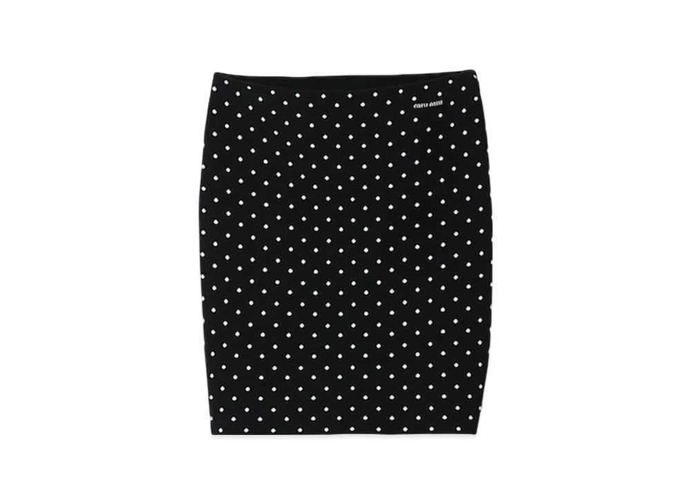 MIU MIU Women's Polka Dot Viscose Skirt "Black/White"