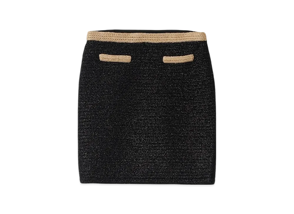 MIU MIU Women's Lame Skirt "Black"