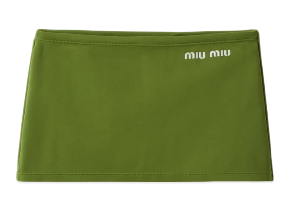 MIU MIU Technical Yarn Mini Skirt "Pistachio"