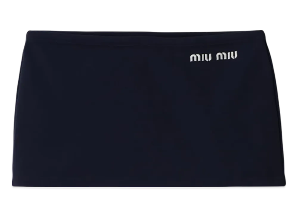 MIU MIU Technical Yarn Mini Skirt "Blue"
