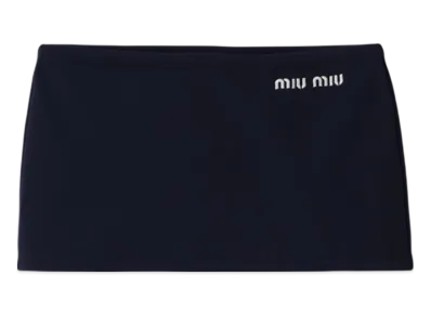 MIU MIU Technical Yarn Mini Skirt "Blue"