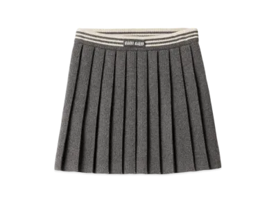 MIU MIU Wool and Cashmere Skirt "Slate Grey"